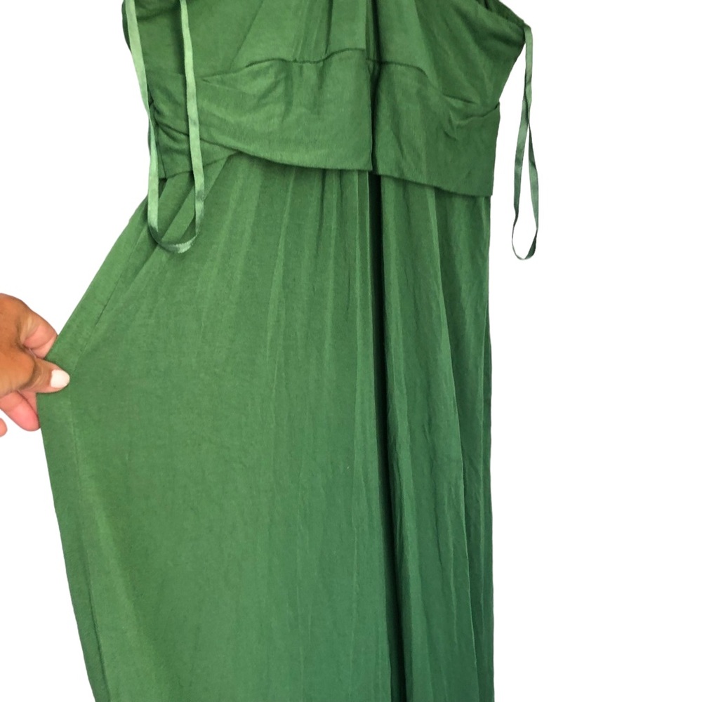 Max Studio Green Maxi Halter Strap Dress SZ L. Viscose/ spandex - Picture 13 of 16